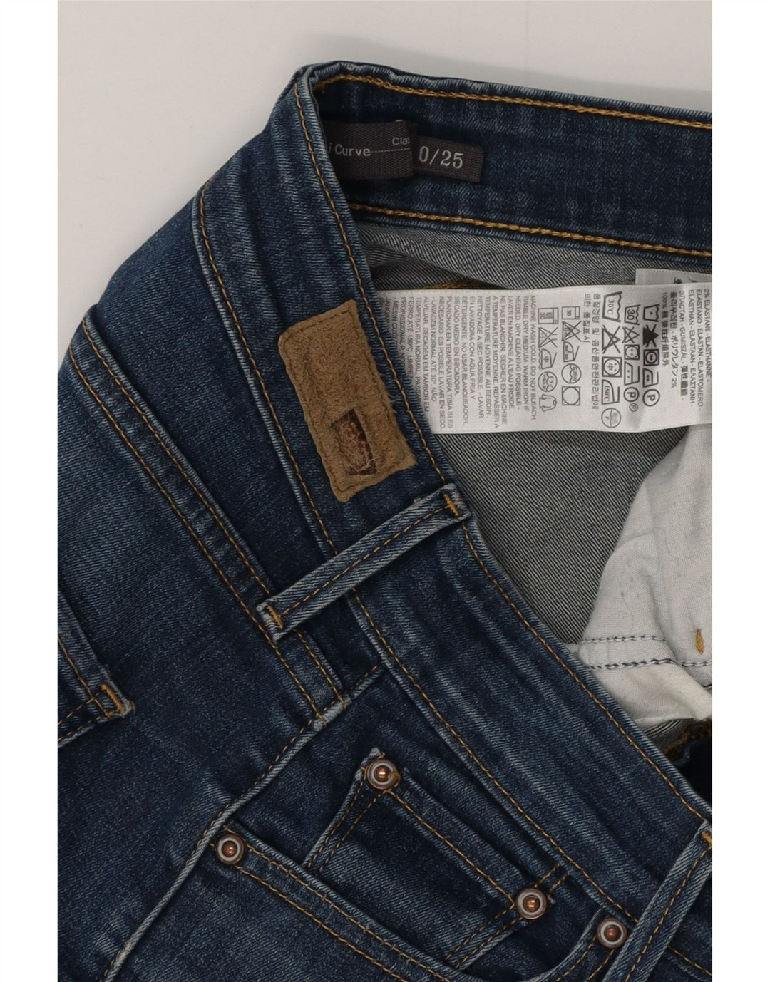 Женские джинсы скинни LEVI'S Demi Curve US 0 XS W25 L30 Синий хлопок