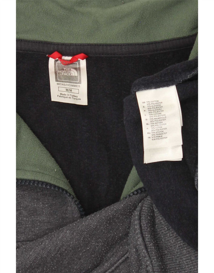 Мужской свитшот с воротником на молнии The North Face, хлопковый джемпер среднего серого цвета
