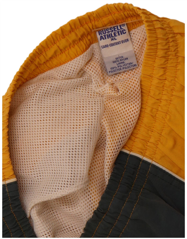 Мужские шорты для плавания RUSSELL ATHLETIC XL, желтые, нейлоновые с цветными блоками