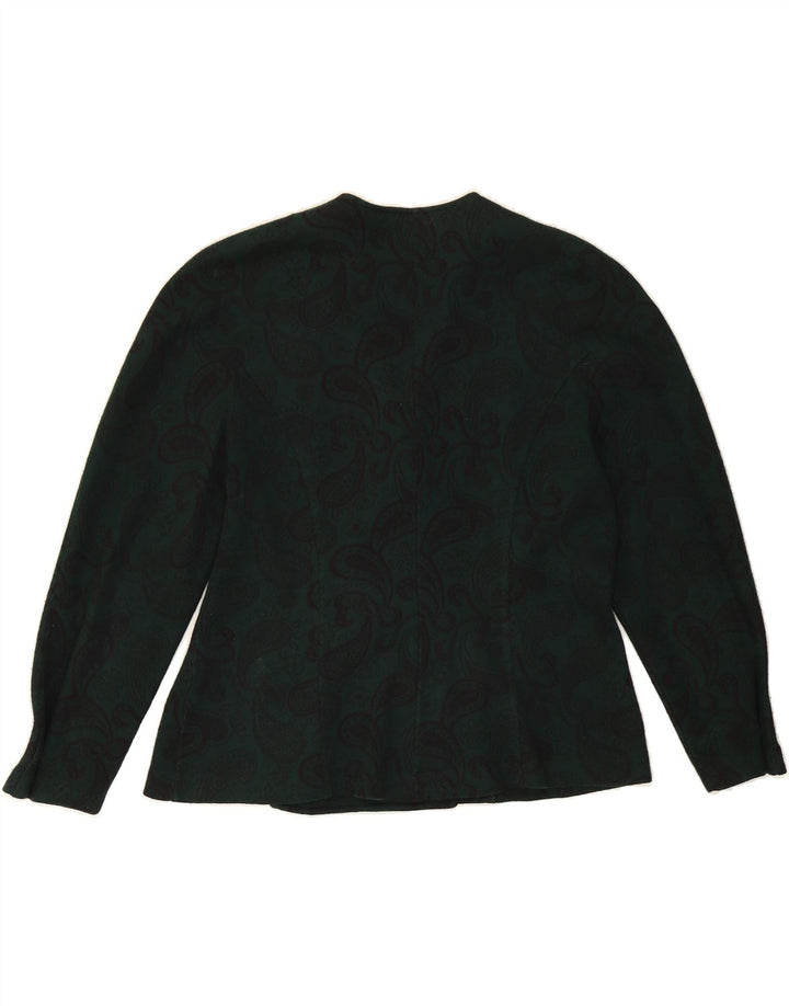 RENE Womens Double Breasted Blazer Jacket IT 46 Large Green Paisley Vintage Rene and Second-Hand Rene from Messina Hembry 