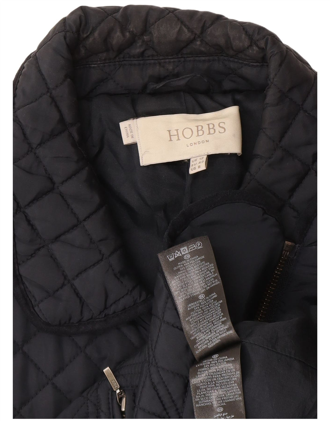 Женская стеганая куртка Hobbs UK 12, средний темно-синий полиамид
