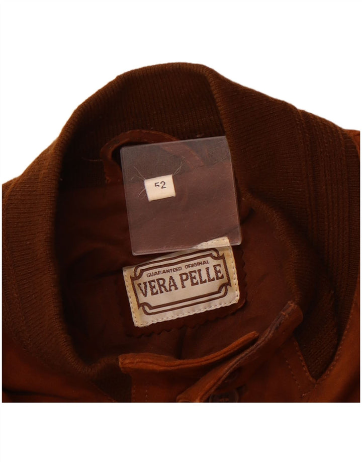 Мужской замшевый бомбер VINTAGE IT 52 XL Коричневый кожаный