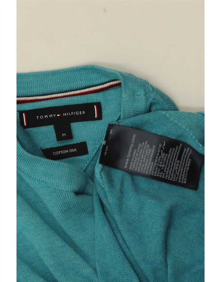 Мужской джемпер с круглым вырезом Tommy Hilfiger, средний бирюзовый хлопок