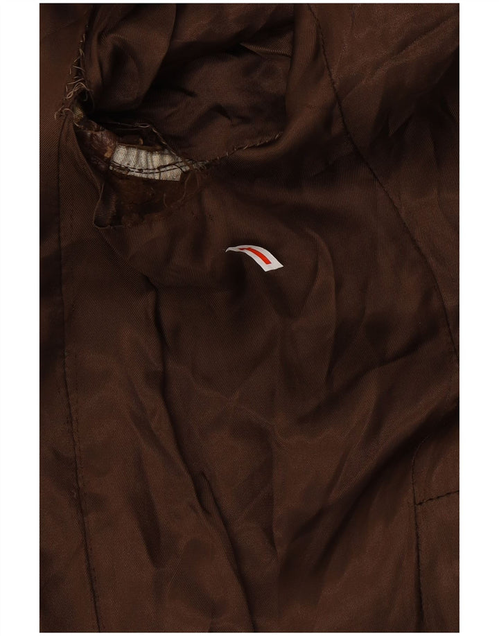 ВИНТАЖНОЕ Мужское кожаное пальто UK 38 Средне-коричневый кожаный