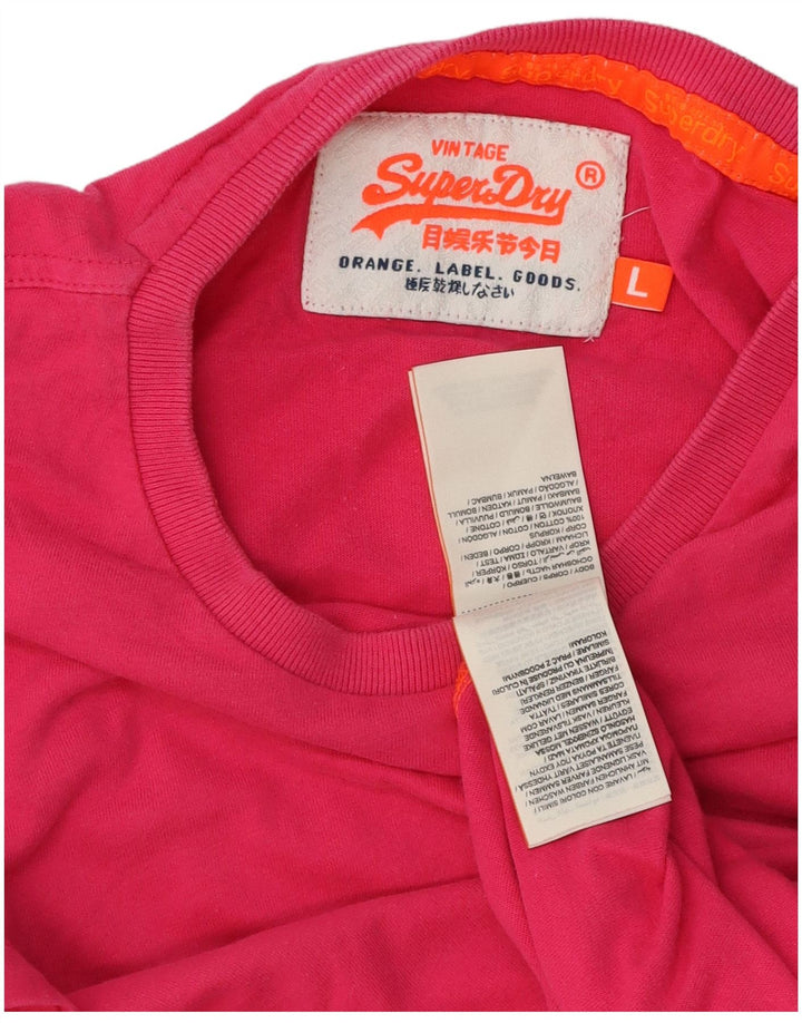 Женская футболка Superdry, большой розовый хлопок