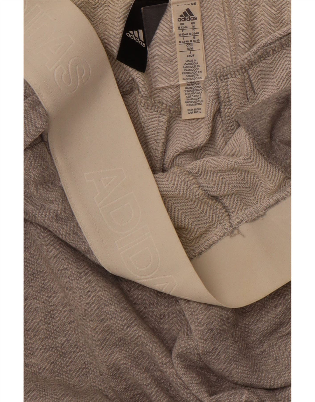 Женские спортивные брюки ADIDAS с рисунком UK 12/14, средний серый с шевроном