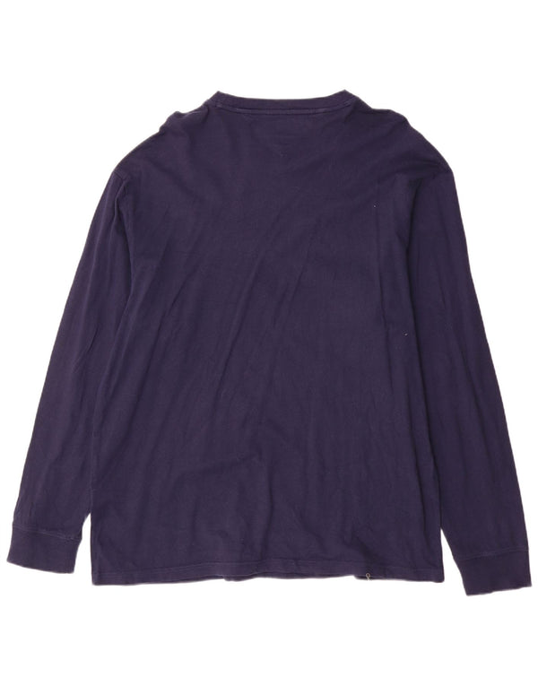 Tommy Hilfiger Мужской топ с рисунком с длинным рукавом 2XL, темно-синий, хлопок