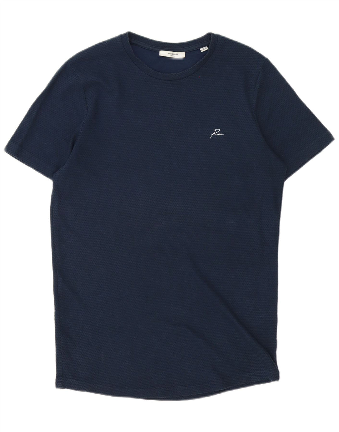 Мужская футболка Jack & Jones Top Medium Темно-синяя в пятнистый хлопок