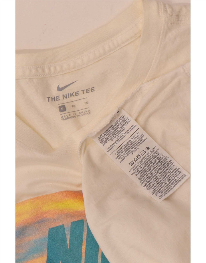 Мужская футболка с рисунком Nike Top XL, белый хлопок