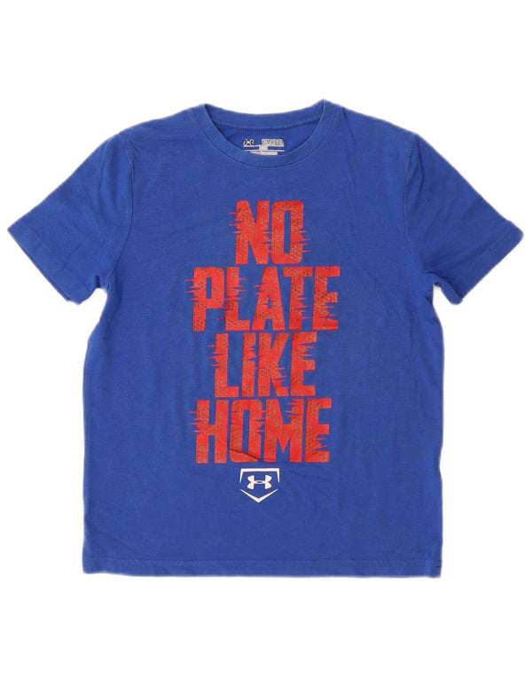 Футболка с рисунком Under Armour для мальчиков Heat Gear, топ 7–8 лет, маленький синий цвет