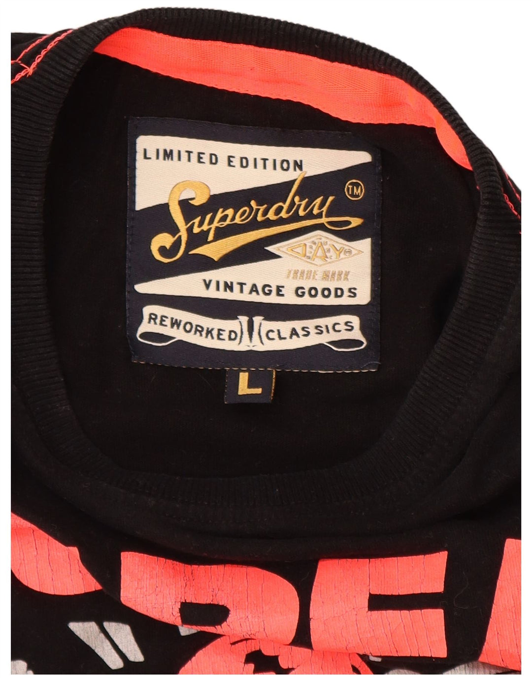 SUPERDRY Мужская футболка с рисунком, большой черный хлопок