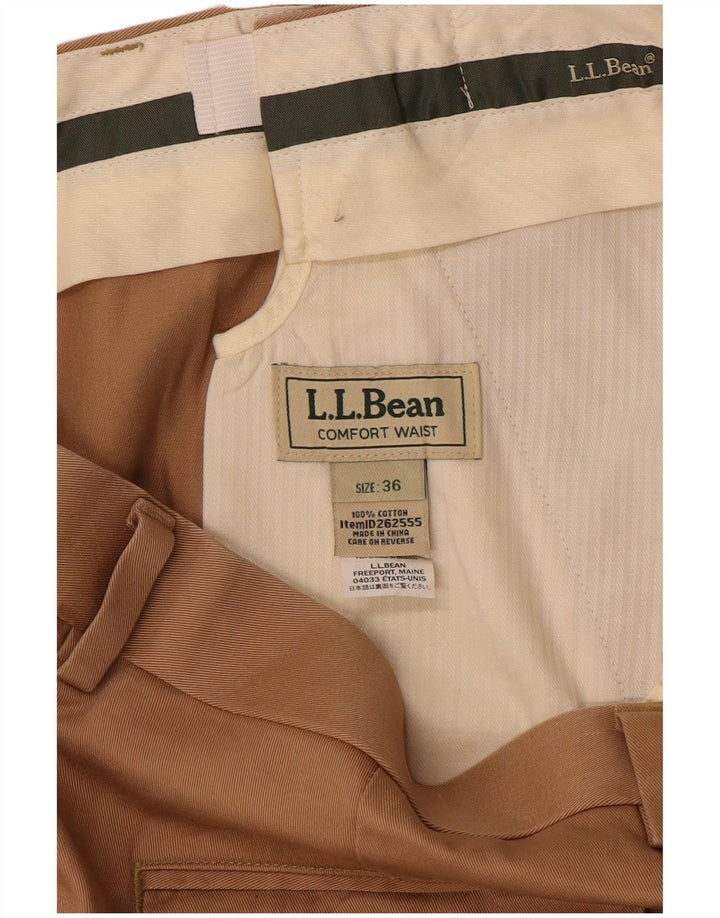 Мужские прямые брюки чинос комфортного кроя L.L.BEAN W36 L31, бежевый хлопок
