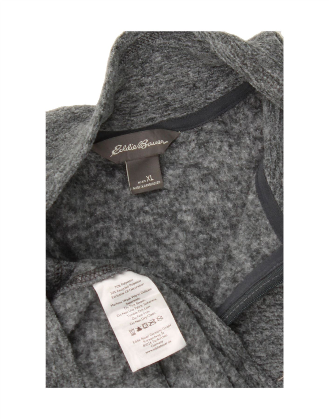 EDDIE BAUER Mens Zip Neck Fleece Jumper XL Grey Polyester Vintage Eddie Bauer and Second-Hand Eddie Bauer from Messina Hembry 