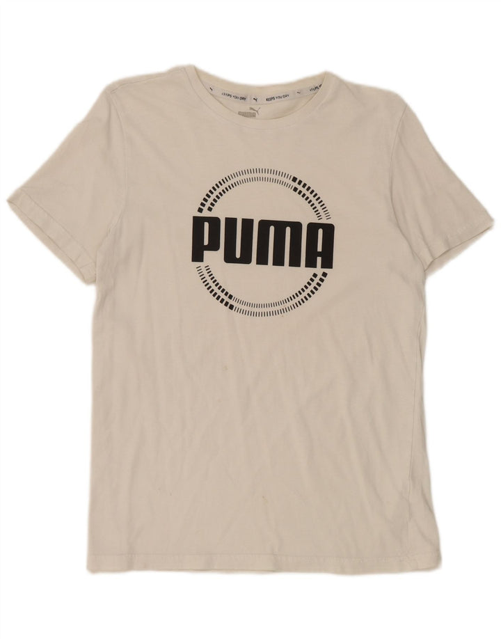 Футболка с рисунком Puma для мальчиков, топ 15-16 лет, белая