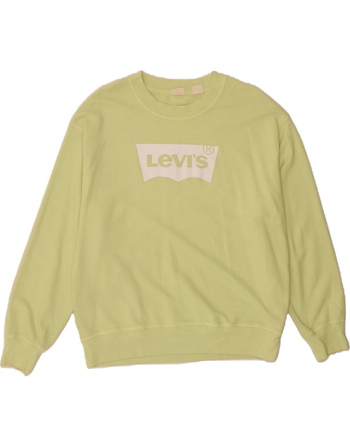 LEVI'S Womens Graphic Sweatshirt Jumper UK 16 Large Green Cotton Vintage Levi's and Second-Hand Levi's from Messina Hembry 
