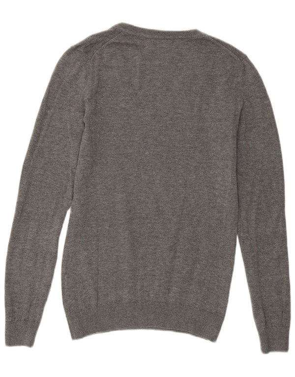 TOMMY HILFIGER Женский джемпер с v-образным вырезом UK 6 XS Серый Argyle/Diamond