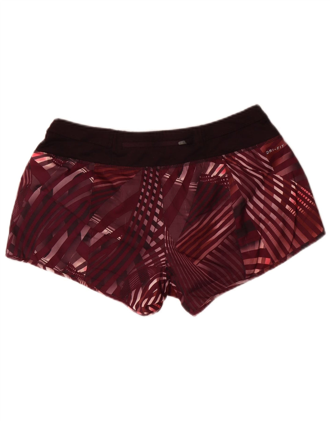 Женские спортивные шорты Nike Dri Fit UK 14, полиэстер среднего бордового цвета в клетку