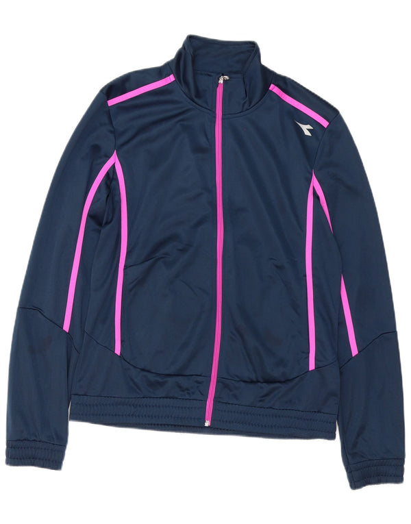 Женский спортивный костюм Diadora UK 14, большой спортивный спортивный костюм в темно-синюю полоску