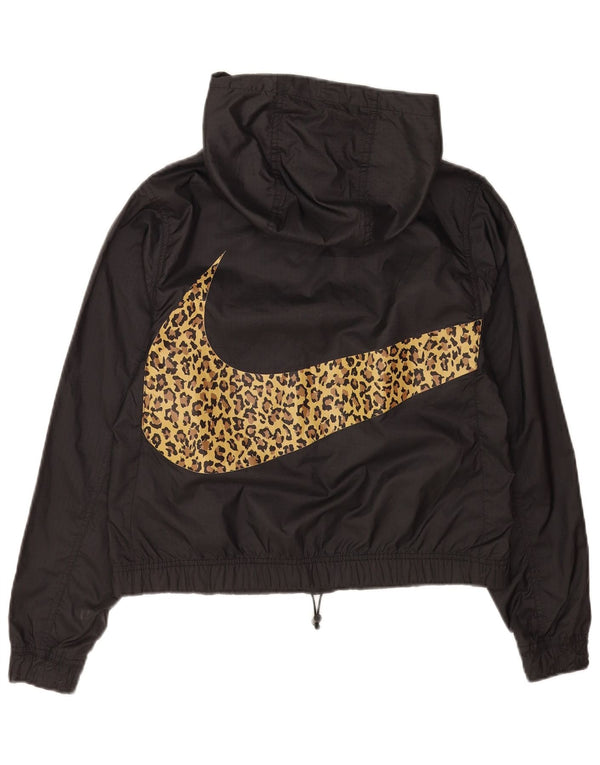 Женский укороченный анорак большого размера с графическим рисунком Nike UK 6 XS, черный с анималистическим принтом