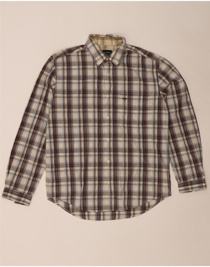 Мужская рубашка Dockers, размер 42/44, большая коричневая клетка, хлопок