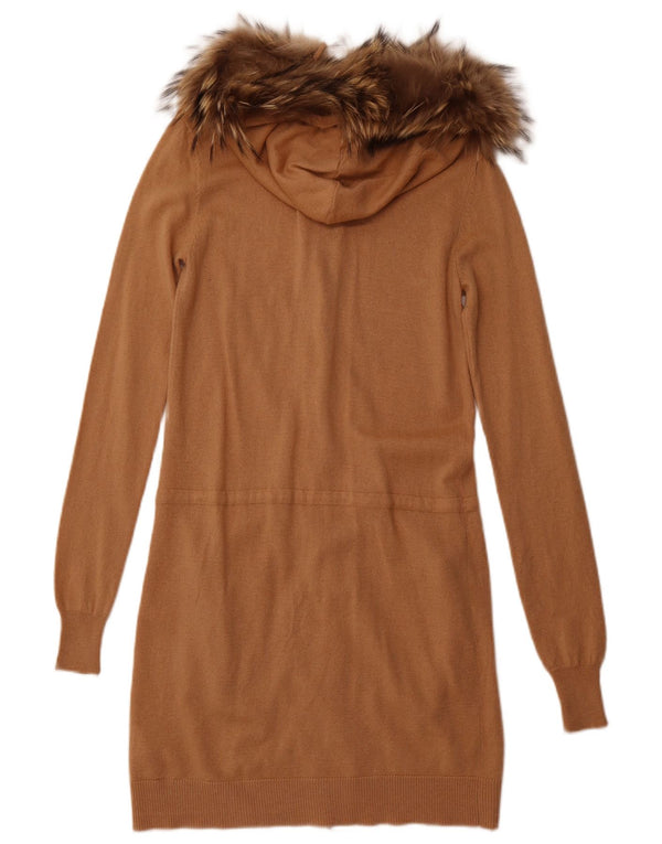 GUESS BY MARCIANO Womens Longline Cardigan Sweater Size 1 Small Brown