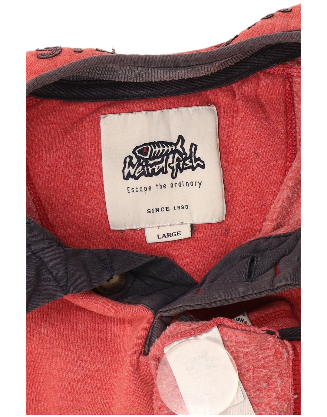 Мужской свитшот с воротником на молнии Weird Fish, большой красный хлопковый джемпер