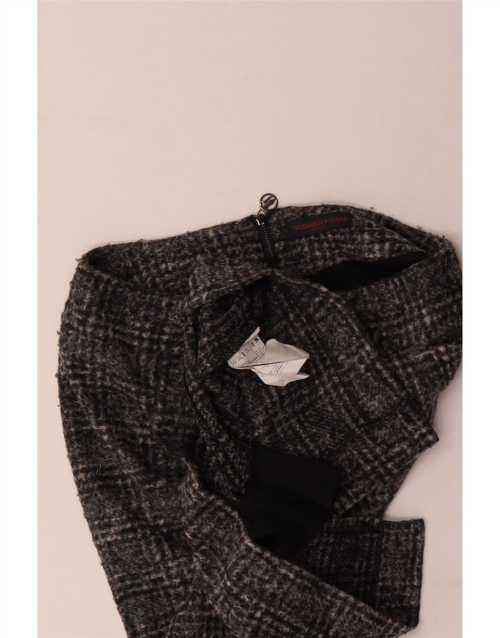 Trussardi Женская юбка-карандаш IT 42 Medium W30 Серая клетчатая полиэстер