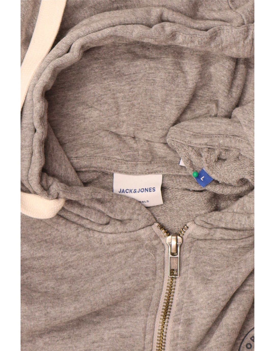 Мужской свитер с капюшоном на молнии Jack & Jones, большой серый, хлопковый