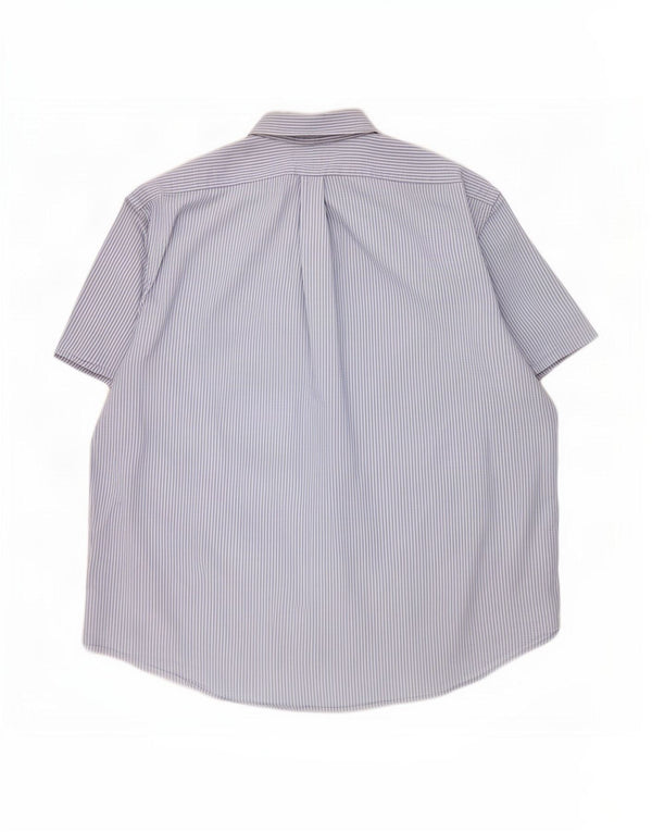 Мужская рубашка с коротким рукавом Polo Ralph Lauren 2XL, синяя в тонкую полоску