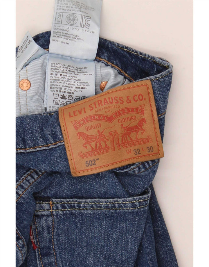 Мужские зауженные джинсы Levi's 502 W32 L30 синие, хлопок