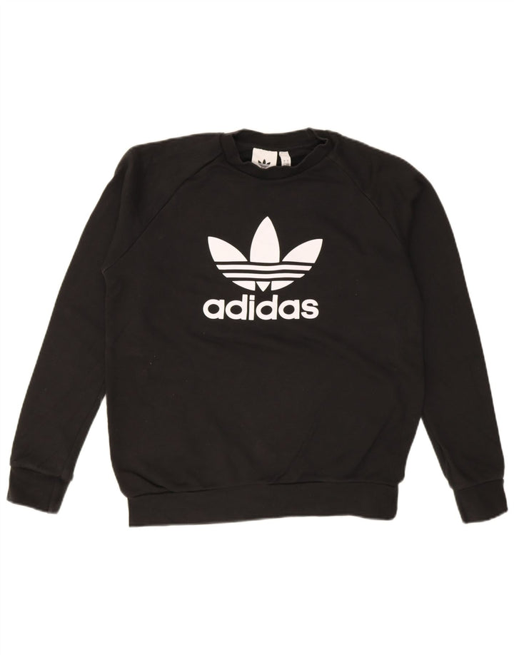 Мужской свитер с рисунком Adidas, маленький черный хлопковый джемпер