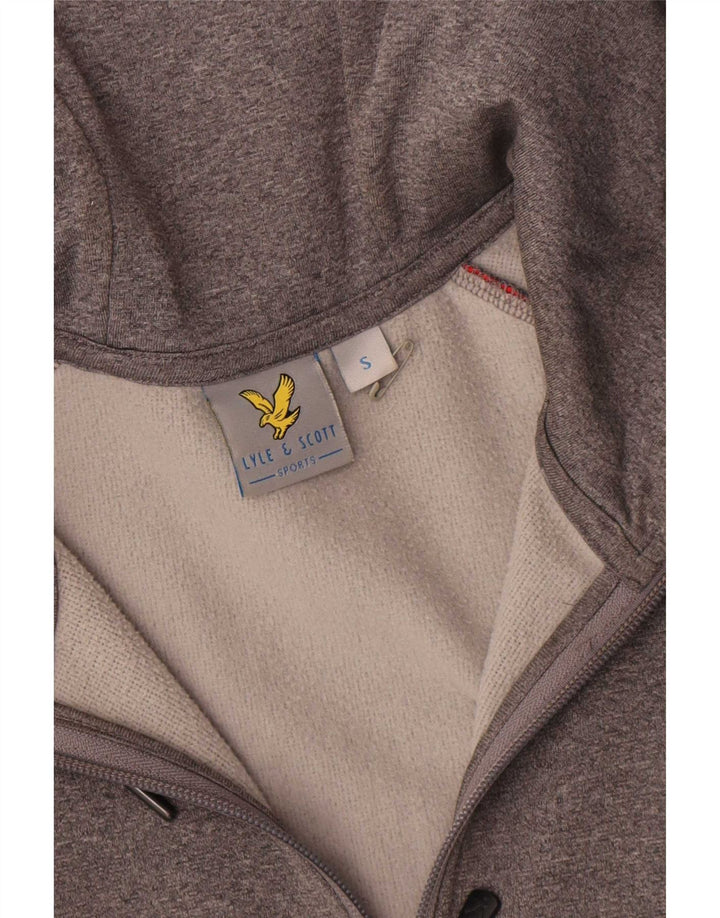 Мужской свитер с капюшоном на молнии Lyle & Scott, маленький серый, полиэстер с цветными блоками