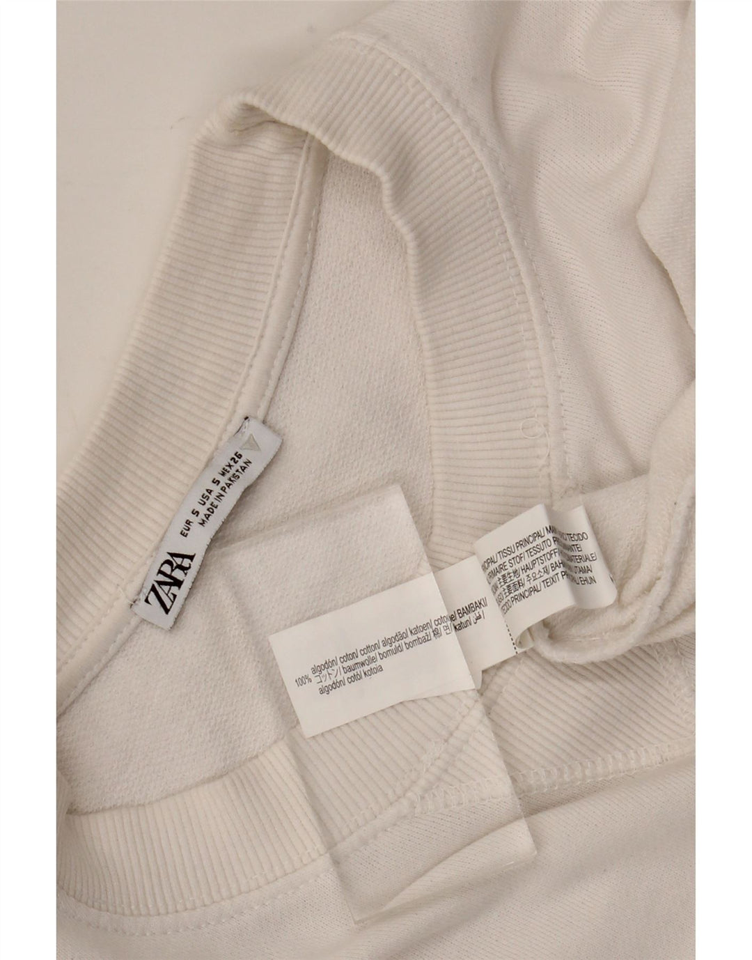 Женский свитер оверсайз Zara UK 10, маленький белый хлопковый джемпер