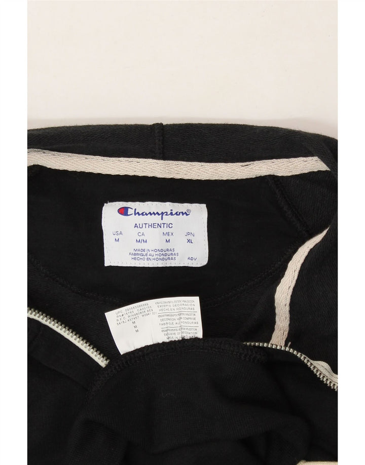CHAMPION Womens Zip Hoodie Sweater UK 12 Medium Black Viscose Vintage Champion and Second-Hand Champion from Messina Hembry 