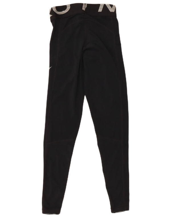 Леггинсы с рисунком NIKE для девочек 11–12 лет, черные