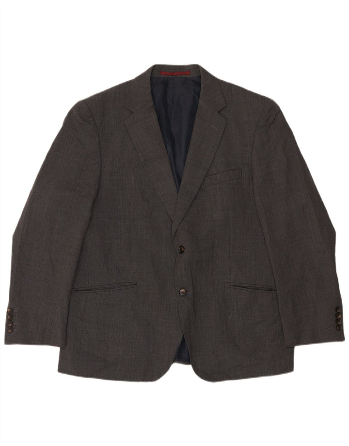 Мужской короткий пиджак на двух пуговицах Marks & Spencer, Великобритания, 44 XL, серая шерсть