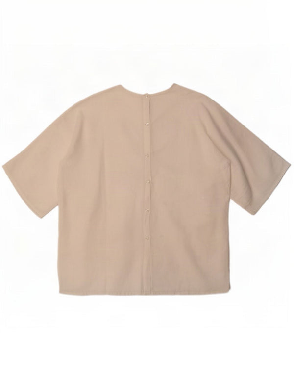 Винтажная женская блузка-топ UK 18 XL с белым цветочным принтом
