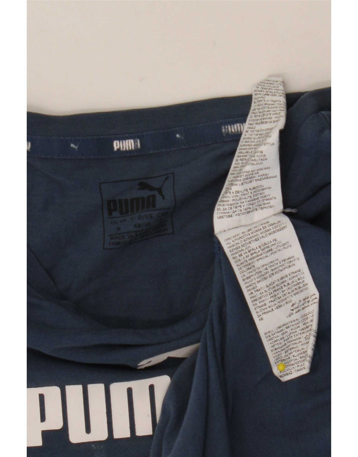 Мужская футболка с рисунком Puma, темно-синий, хлопковый топ среднего размера