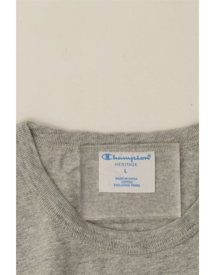 Мужская футболка CHAMPION Heritage, большой серый хлопок с крапинками