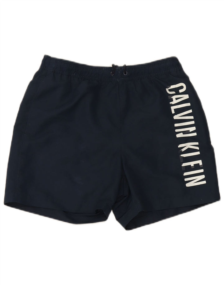 Calvin Klein Мужские шорты для плавания с рисунком, маленькие, темно-синие