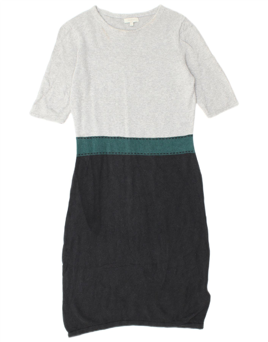 Женское платье-джемпер с короткими рукавами HOBBS, Великобритания, 10 шт., маленькое серое, шелковое с цветными блоками