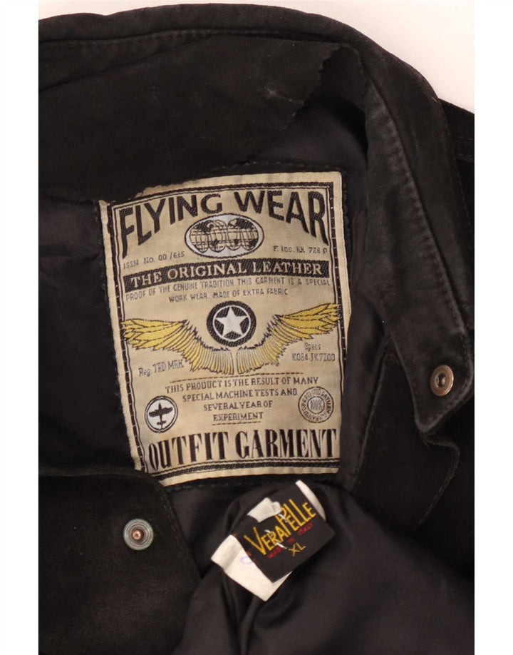 Мужская замшевая рубашка Flying Wear XL, черная кожа