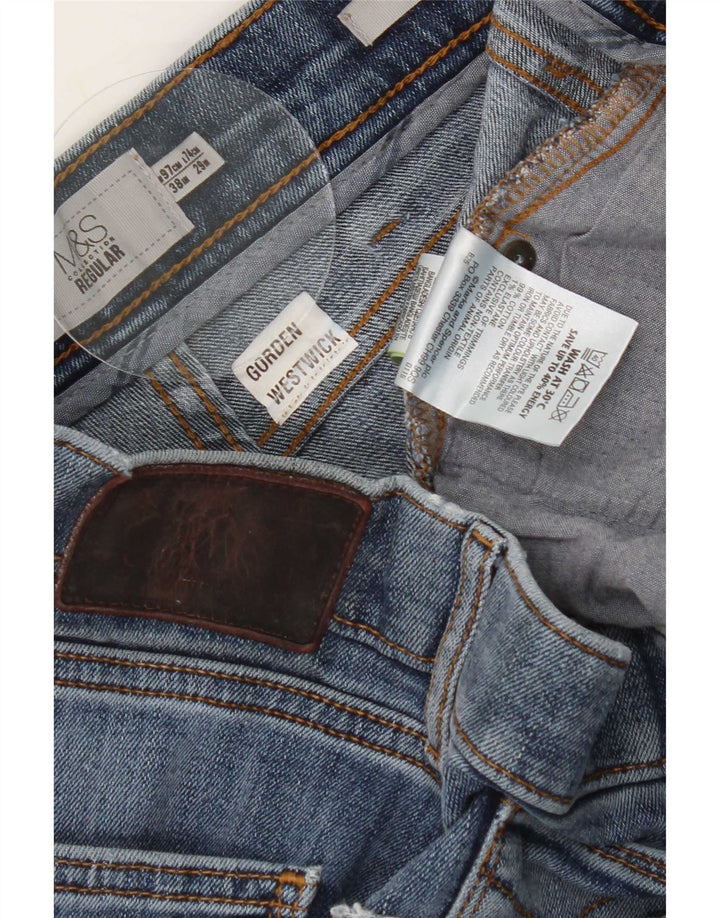 Мужские укороченные джинсы Marks & Spencer W38 L25 синие, хлопок