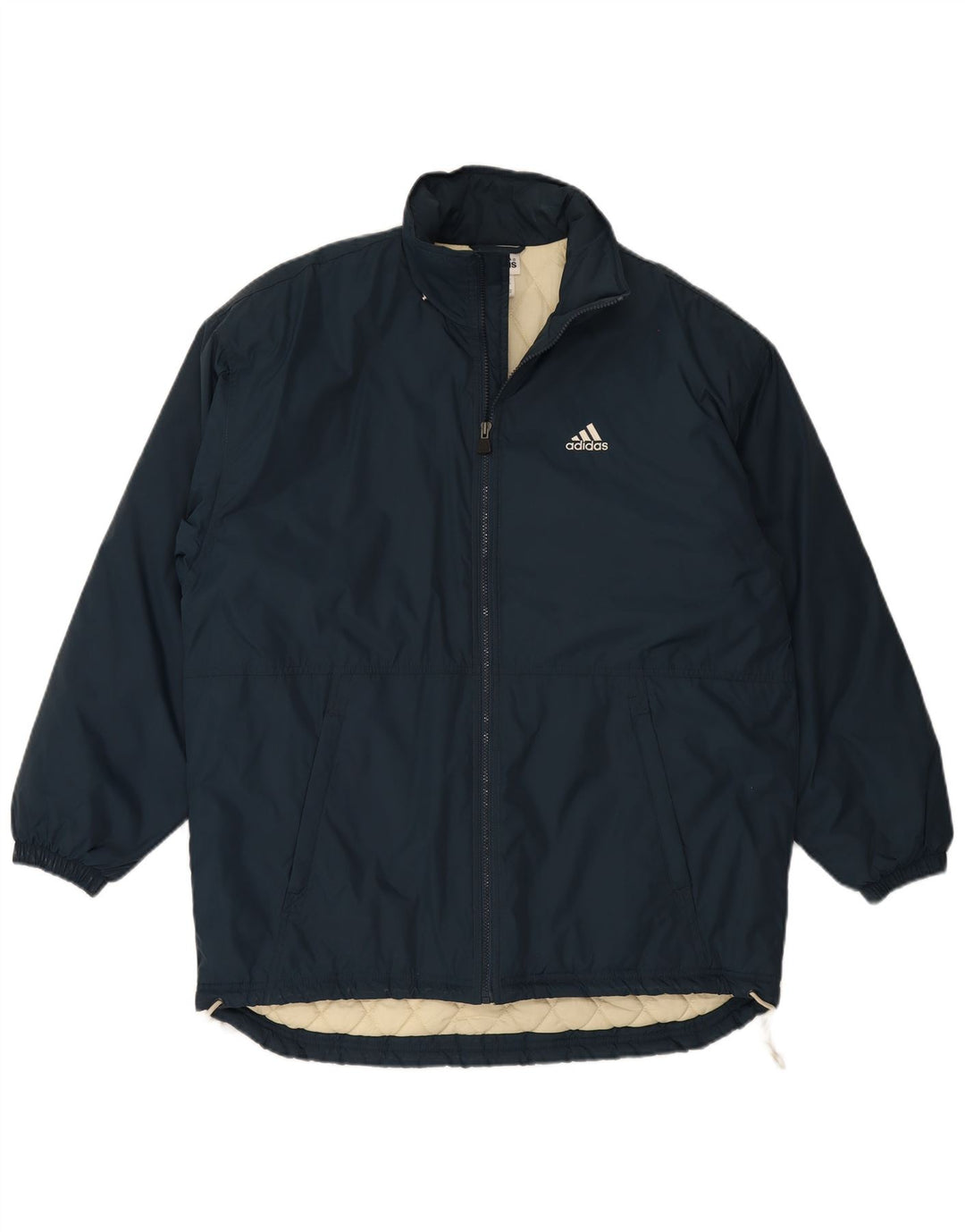 Мужская стеганая куртка Adidas UK 38/40, средний темно-синий, нейлон