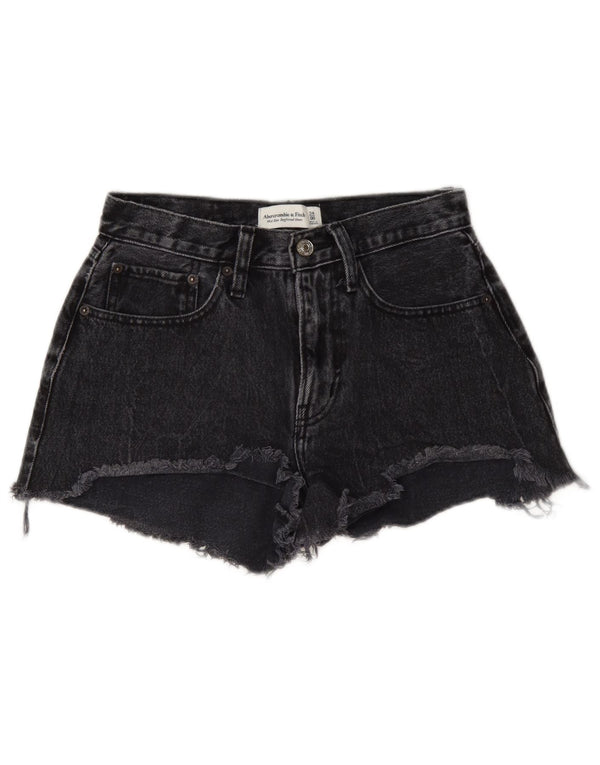 Женские джинсовые шорты Abercrombie & Fitch Curve со средней посадкой США 00 2XS W24 Черные