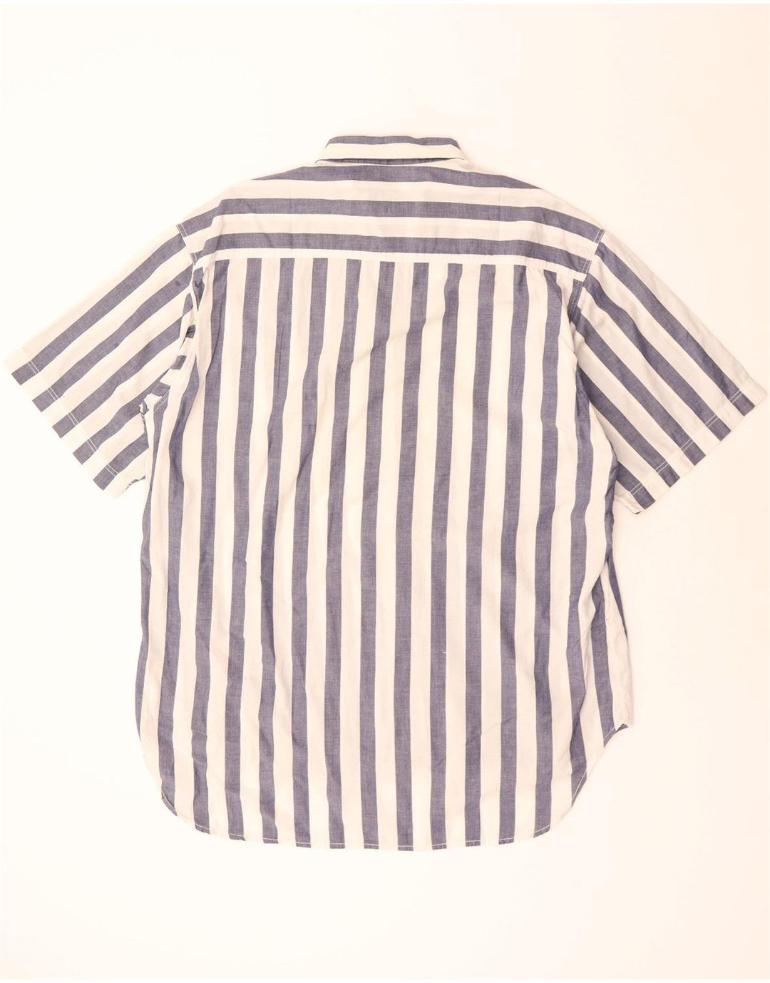 BENETTON Мужская рубашка с коротким рукавом, большая темно-синяя полоска