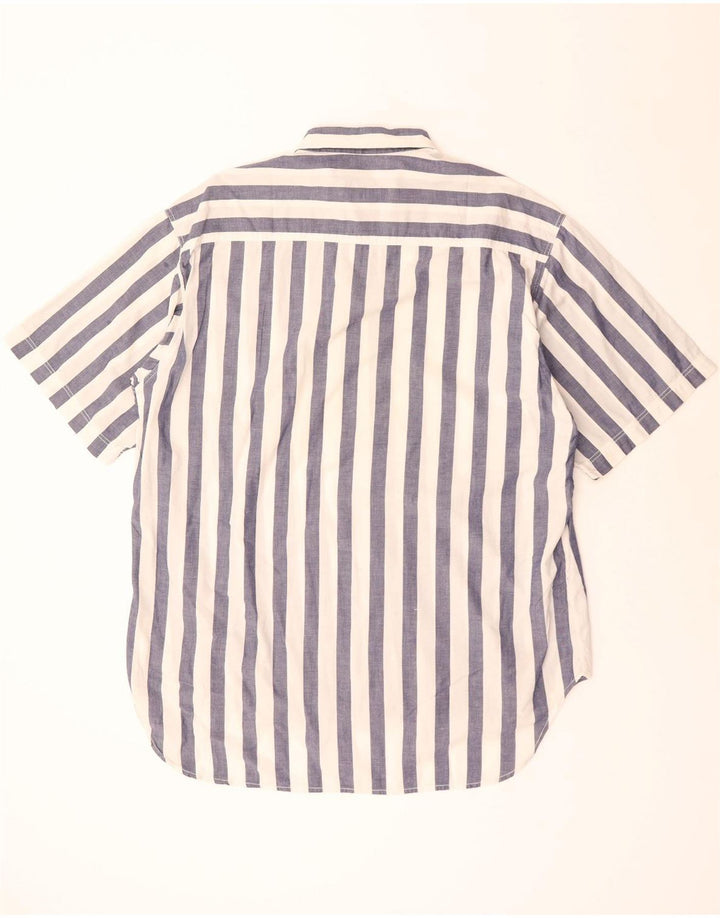 BENETTON Мужская рубашка с коротким рукавом, большая темно-синяя полоска