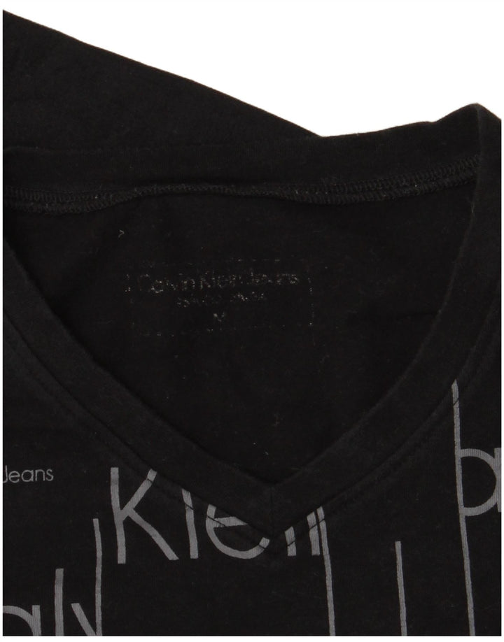 Calvin Klein Jeans Женский топ с рисунком с длинным рукавом UK 12, средний черный