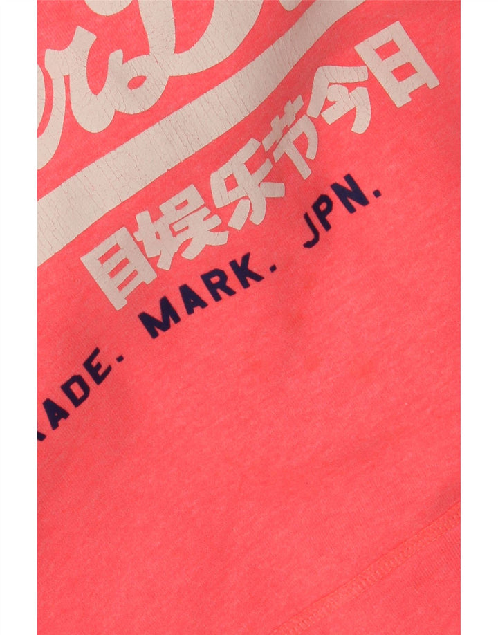 Женский джемпер с капюшоном SUPERDRY UK 16, большой розовый, хлопок