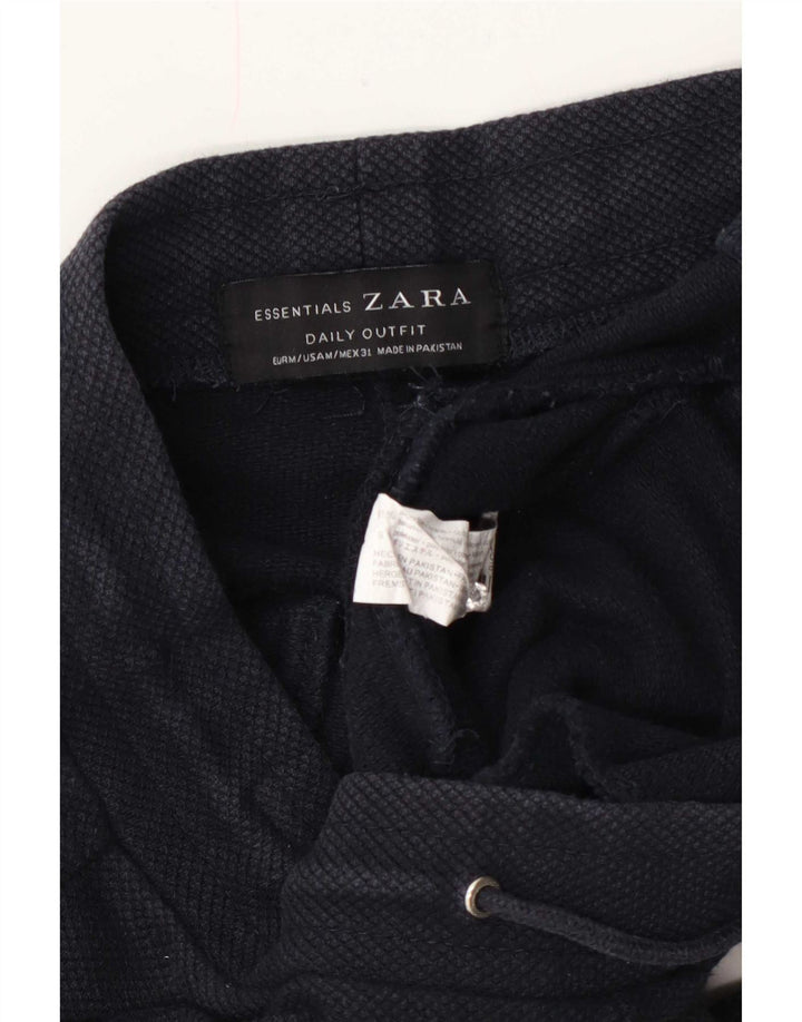 Мужские спортивные шорты Zara среднего размера, темно-синие, хлопок